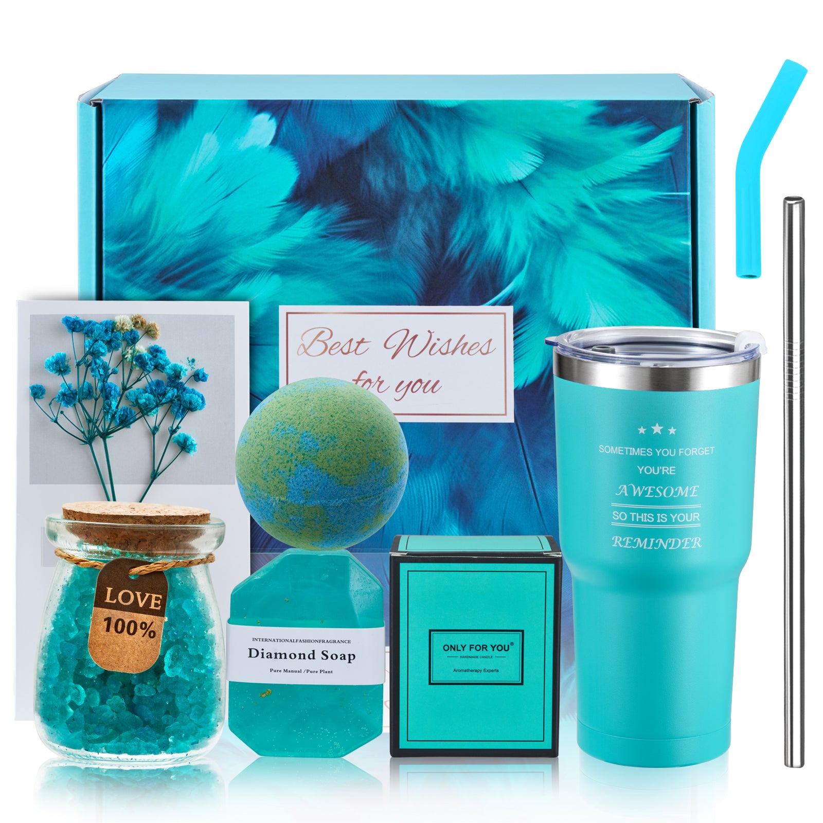 Birthday Gifts for Women, Relaxing Spa Gift Basket, Tumbler Unique