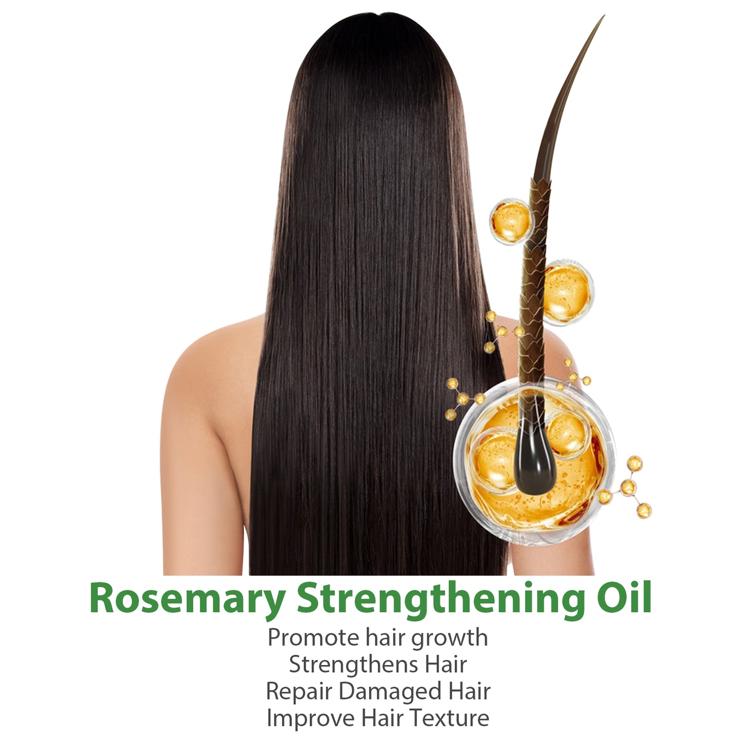 comfso Rosemary Oil for Hair Growth, Rosemary Mint Hair Oil Treatment For Dry Damaged,Split End, Scalp Hair Strenghtening Oil With Biotin, Castor Oil, 4 Fl Oz