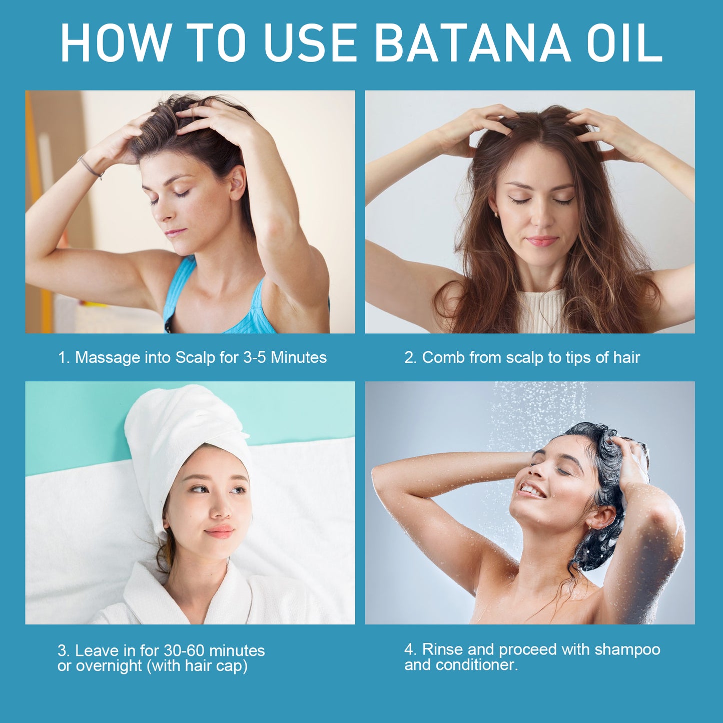 Dr Sebi Organic Batana Oil for Hair Growth , 100% Pure & Natural Raw Batana Oil, Hair Oil Treatment For Thicker Stronger Hair - 4 FL OZ