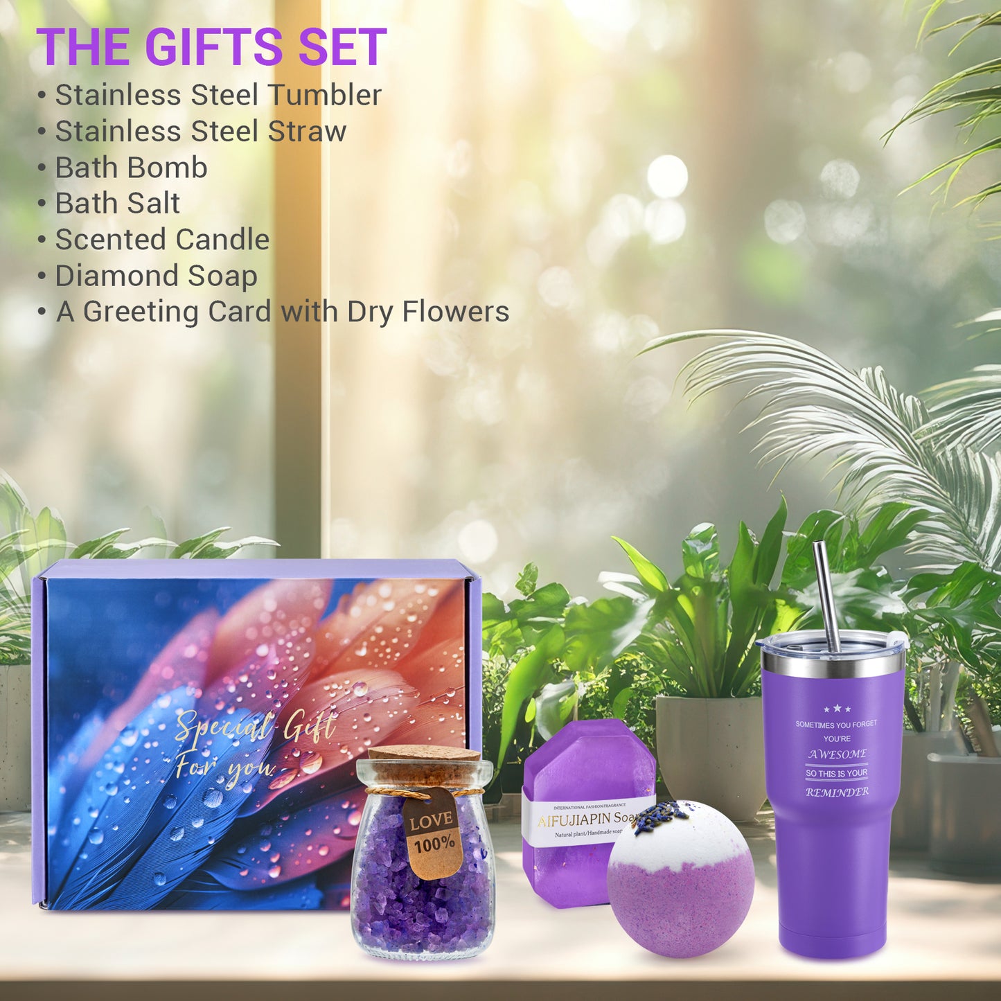 Birthday Gifts for Women Novelty Drinkware, Relaxing Spa Gift Basket, Tumbler Unique Self Care Gifts Set for Her Women Mom Best Friends Wife Girlfriend Sister Teacher Bestie Female Coworker