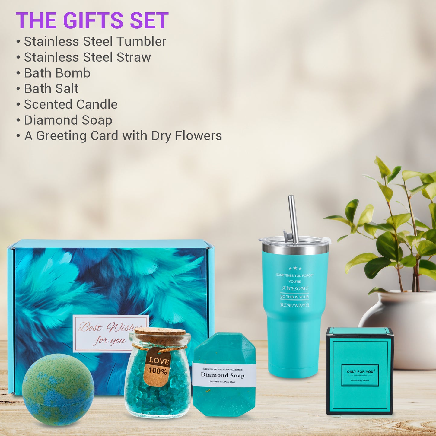 Birthday Gifts for Women, Relaxing Spa Gift Basket, Tumbler Unique Self Care Gifts Set for Her Women Mom Best Friends Wife Girlfriend Sister Teacher Bestie Female Coworker