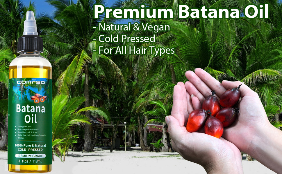 Dr Sebi Organic Batana Oil for Hair Growth , 100% Pure & Natural Raw Batana Oil, Hair Oil Treatment For Thicker Stronger Hair - 4 FL OZ