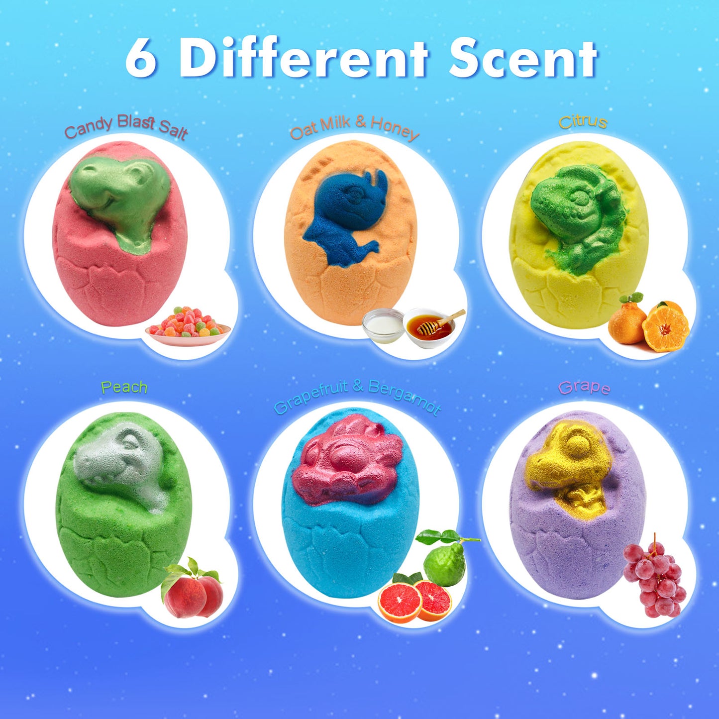 Dinosaur Bath Bombs for Kids - XL Dino Egg Bath Bomb Gift Set, Natural Bubble Bath Kids, Fizz Spa Bathbombs Bath Balls Kit - Gift for Christmas Easter, Birthday Gift for Her Him Boys Girls Kids
